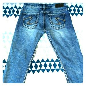Silver Twisted Jeans NWOT